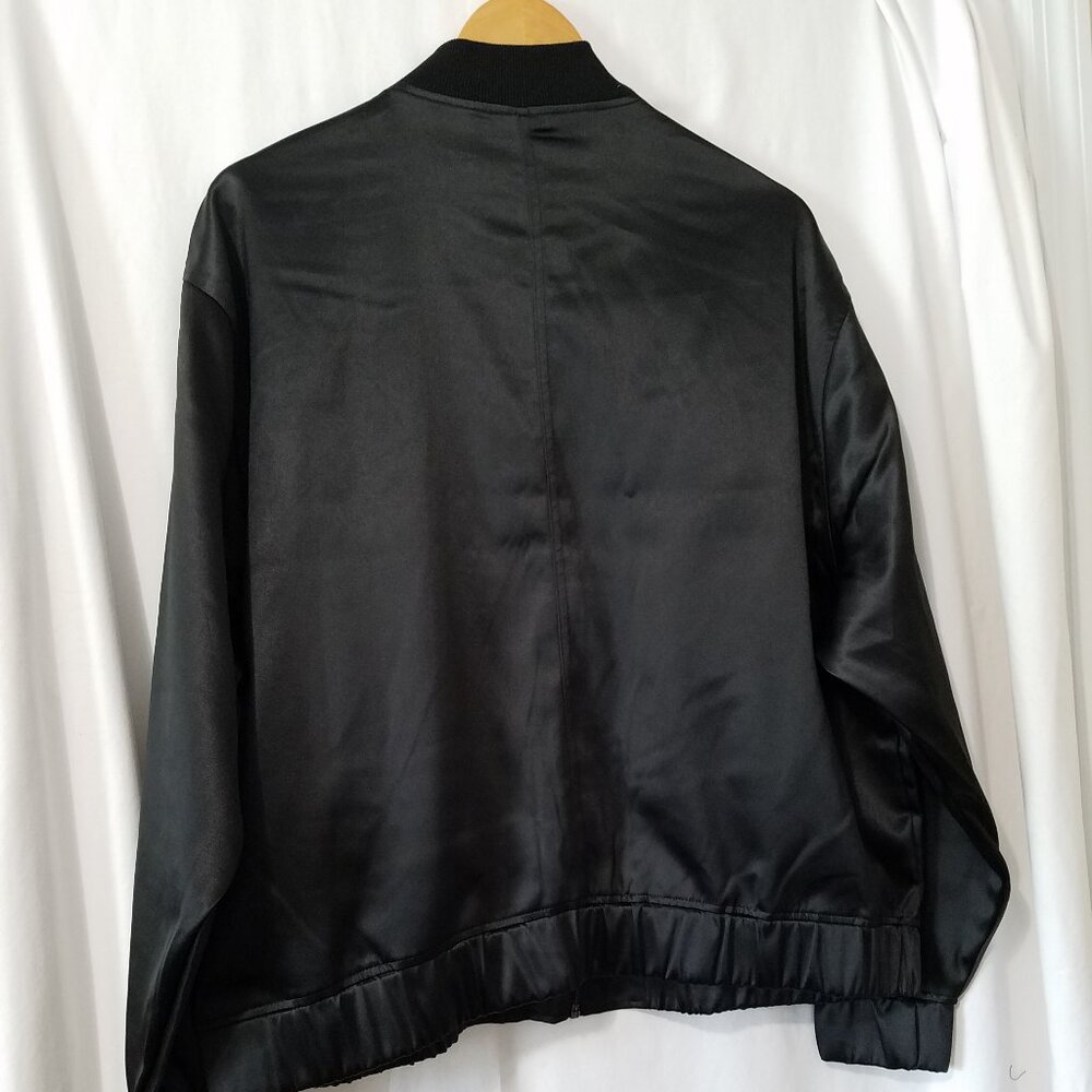 Edited by Remi Bader - Women's Satin-Style Bomber Jacket - Size XL - Black -NEW! - Picture 2 of 11